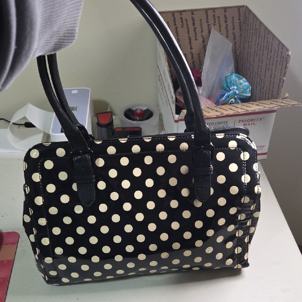 Kate Spade Black and White Polka Dot Satchel - Picture 3 of 9